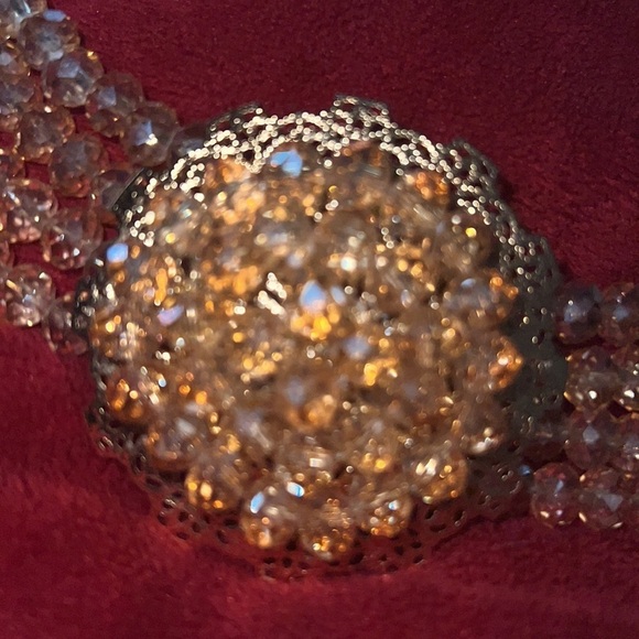 Fashion Hand crafted Multi Layered Crystal glass Beaded  Necklace - Picture 6 of 17